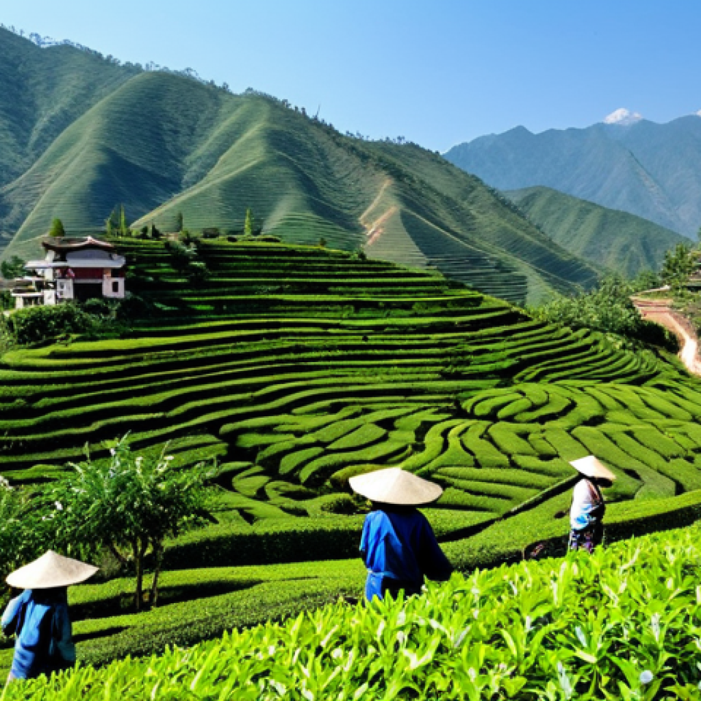 유기농 재배 기술 - Organic Tea Garden in Yunnan**

"Scenic organic tea garden in Yunnan, China, with lush green tea pla...
