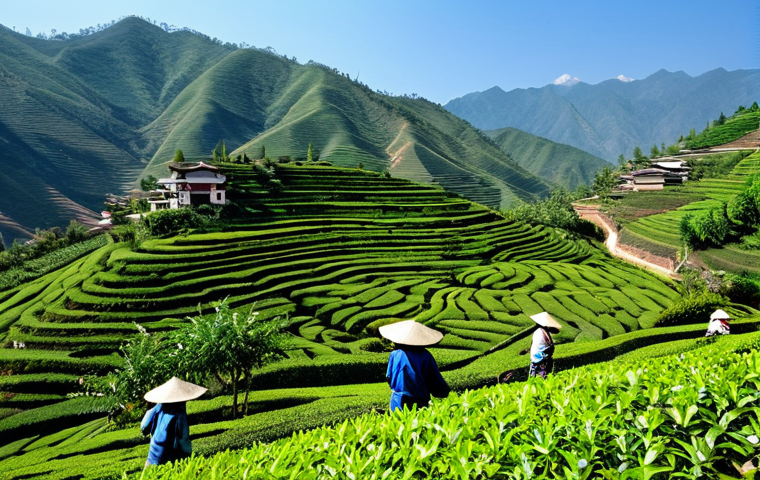 유기농 재배 기술 - Organic Tea Garden in Yunnan**

"Scenic organic tea garden in Yunnan, China, with lush green tea pla...