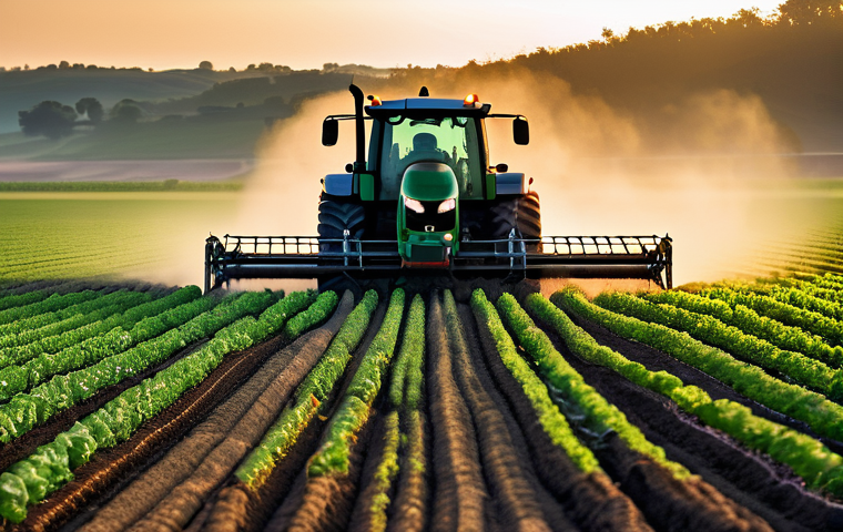 농업 원격 센싱 활용 - **"Aerial Eye" - Crop Health Monitoring:**
    A high-definition, panoramic aerial shot of a sprawli...