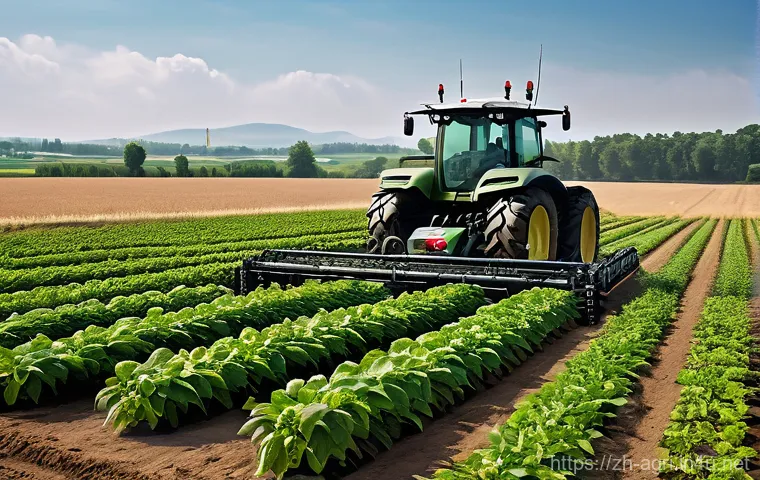 농업 자동 로봇 연구 - The Symphony of Smart Farmlands**
A wide, cinematic shot showcasing a sprawling, vibrant agricultura...