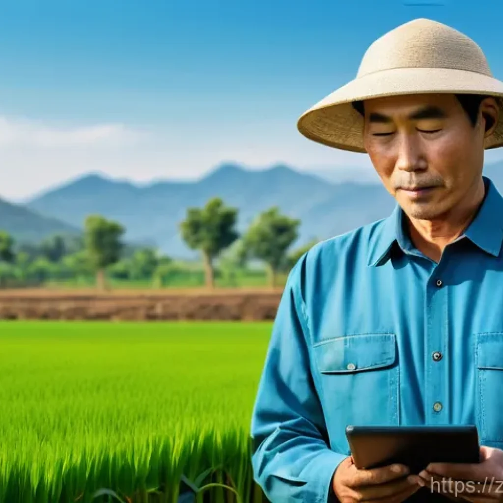 농업 AI 모델 성능 평가 - **Prompt 1: Farmer utilizing AI for crop management**
An experienced, wise-looking East Asian fa...