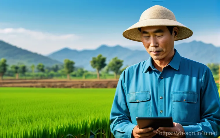 농업 AI 모델 성능 평가 - **Prompt 1: Farmer utilizing AI for crop management**
An experienced, wise-looking East Asian fa...