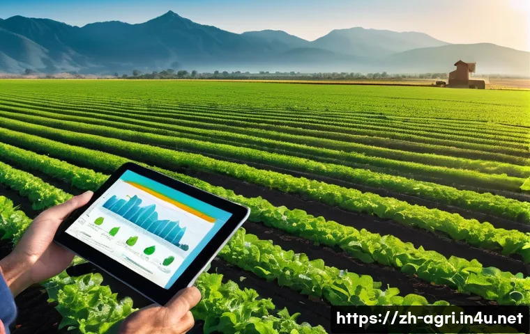 농업 데이터 분석 소프트웨어 - A modern smart farm scene at sunrise, featuring drones flying over vast crop fields equipped with mu...