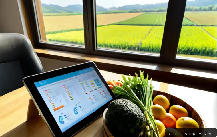 농업 유기농 식품 산업 분석 - Photorealistic organic food industry analysis scene, a confident agricultural analyst in a clean mod...
